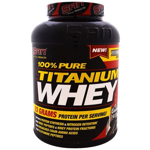 SAN 100% Pure Titanium Whey 2.27 кг Печенье с кремом,  мл, San. Сывороточный протеин. Восстановление Антикатаболические свойства Сухая мышечная масса 