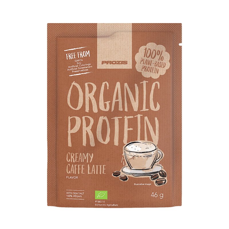 Протеин Prozis Organic Vegetable Protein, 46 грамм Кофе крем,  мл, Protein Factory. Протеин. Набор массы Восстановление Антикатаболические свойства 