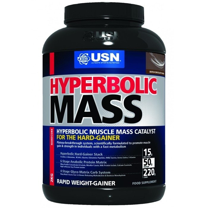 Hyperbolic Mass, 2000 g, USN. Gainer. Mass Gain Energy & Endurance recovery 
