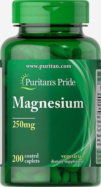 Puritan's Pride Magnesium 250 мг 200 caps,  мл, Puritan's Pride. Витамины и минералы. Поддержание здоровья Укрепление иммунитета 