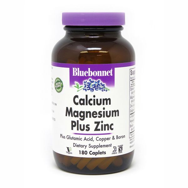 Витамины и минералы Bluebonnet Calcium Magnesium plus Zinc, 180 каплет,  мл, Bluebonnet Nutrition. Витамины и минералы. Поддержание здоровья Укрепление иммунитета 