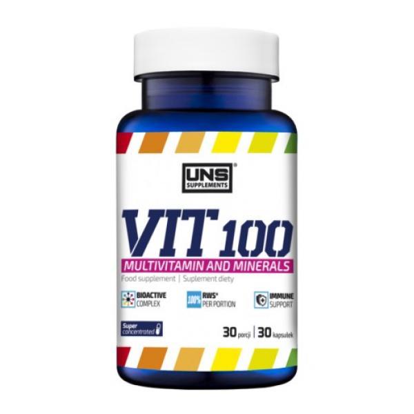 Комплекс витаминов UNS VIT 100 (30 таб) юнс,  мл, UNS. Витаминно-минеральный комплекс. Поддержание здоровья Укрепление иммунитета 