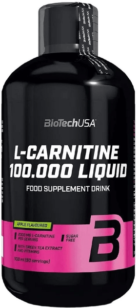 BioTech Жироспалювач BioTech USA L-Carnitine Liquid 100,000 mg 500 ml Apple, , 500 мл