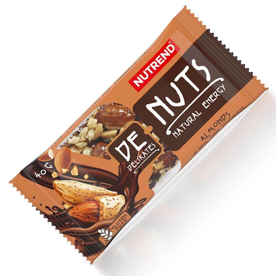 Батончик Nutrend DeNuts, 40 грамм, миндаль в черном шоколаде,  ml, Nutrend. Bar. 