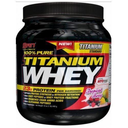100% Pure Titanium Whey, 449 г, San. Комплекс сывороточных протеинов. 