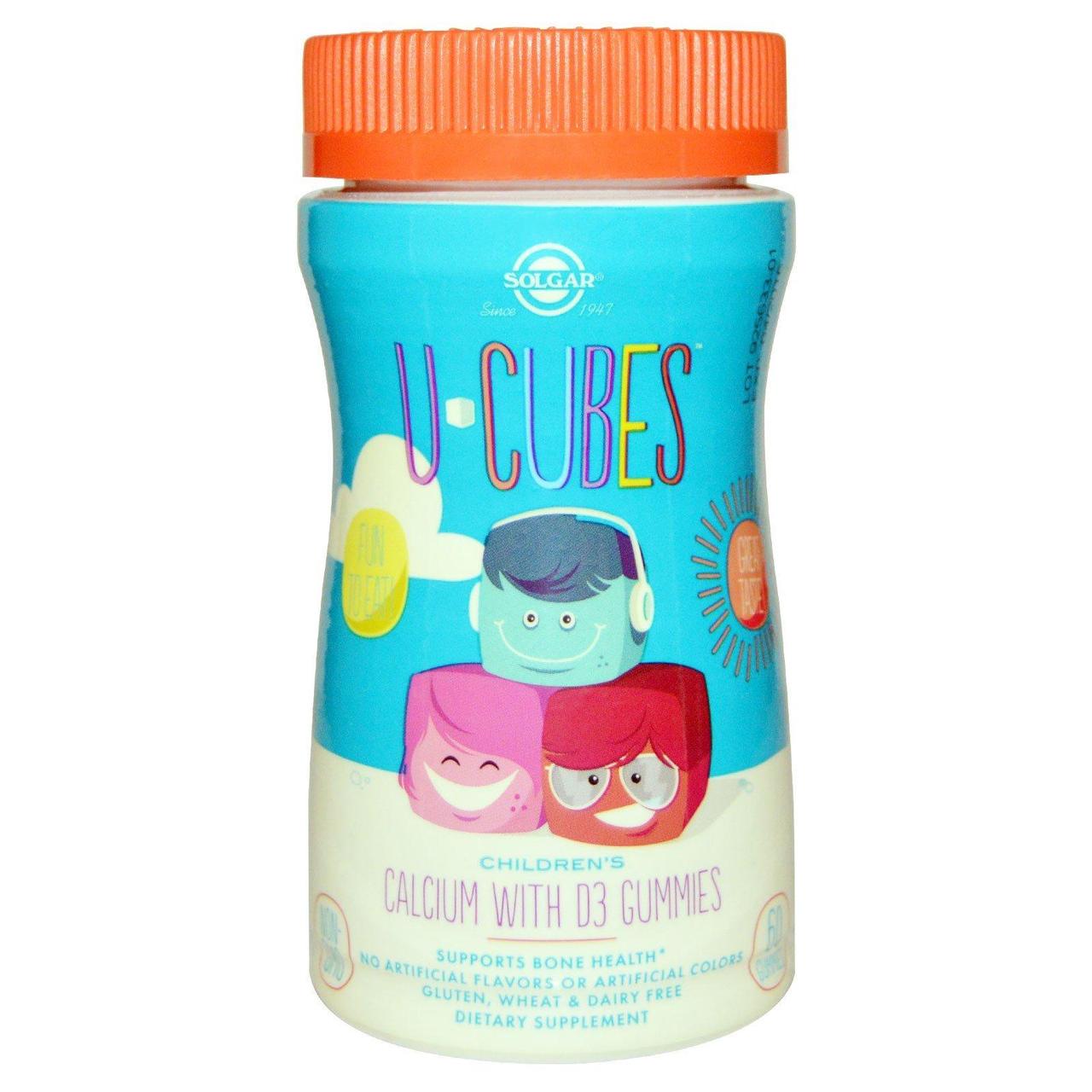 Solgar U-Cubes Children's Calcium With D3 60 Gummies,  мл, Solgar. Витамины и минералы. Поддержание здоровья Укрепление иммунитета 