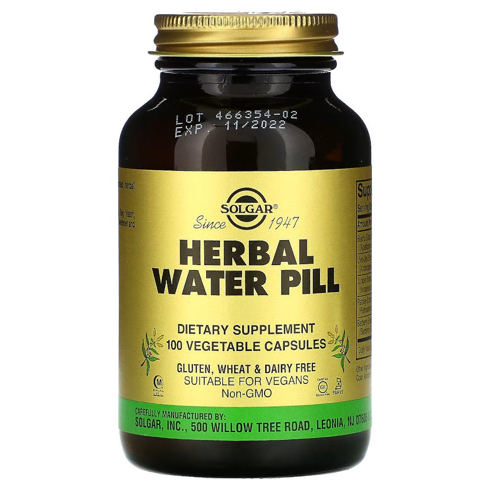 Натуральная добавка Solgar Herbal Water Pill, 100 вегакапсул,  ml, Solgar. Natural Products. General Health 