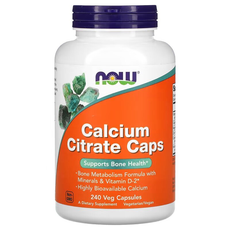 Now Витамины и минералы NOW Calcium Citrate Caps, 240 вегакапсул, , 