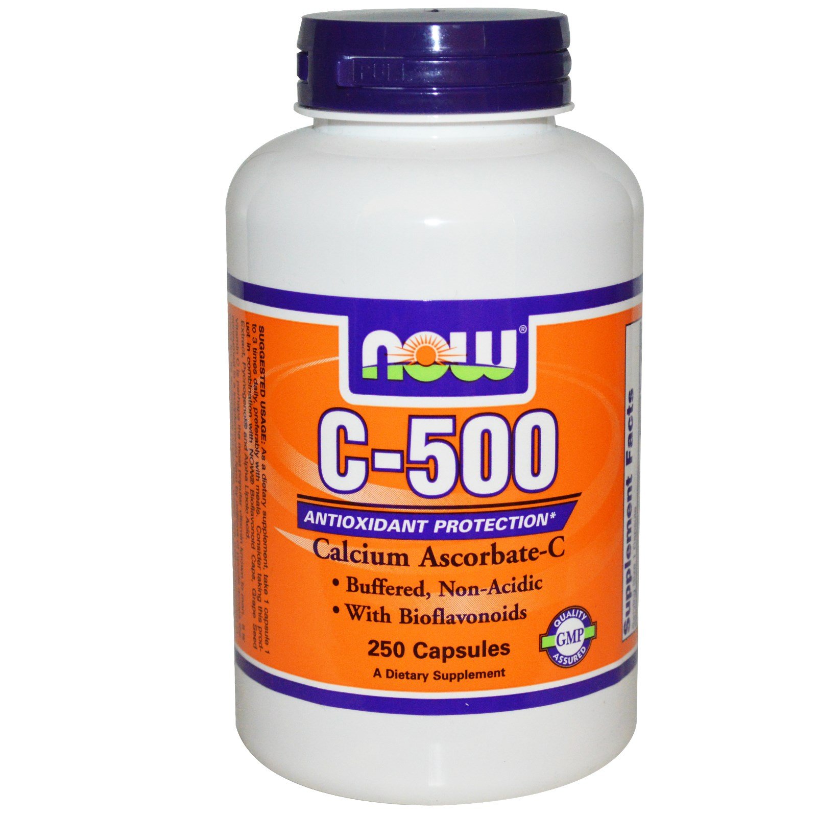 C-500 Calcium Ascorbate, 250 pcs, Now. Vitamin C. General Health Immunity enhancement 