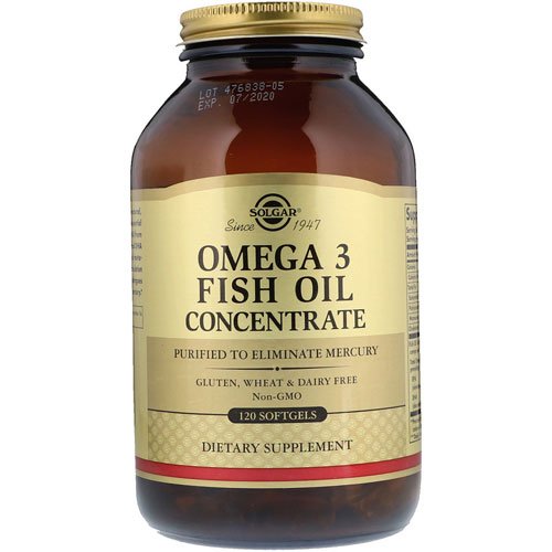 Solgar Omega 3 Fish Oil Concentrate 120 капс Без вкуса,  мл, Solgar. Омега 3 (Рыбий жир). Поддержание здоровья Укрепление суставов и связок Здоровье кожи Профилактика ССЗ Противовоспалительные свойства 