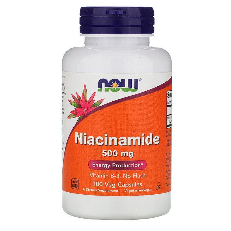 Now Витамин NOW Foods Niacinamide 500 mg 100 VCaps, , 100 шт.