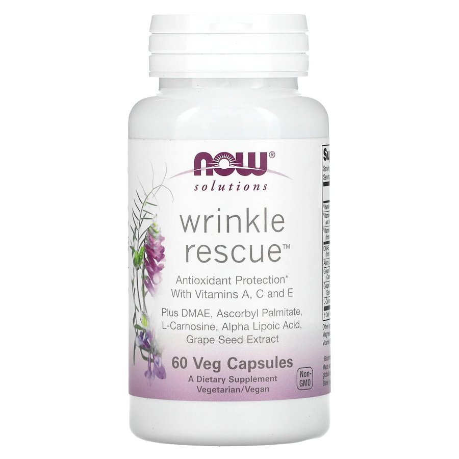 Натуральная добавка NOW Solutions Wrinkle Rescue, 60 вегакапсул,  мл, Now. Hатуральные продукты. Поддержание здоровья 