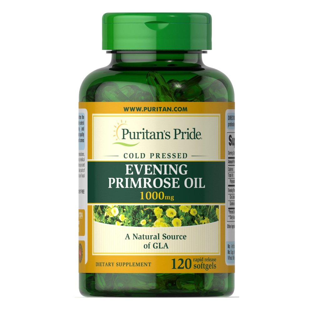 Жирные кислоты Puritan's Pride Evening Primrose Oil 1000 mg, 120 капсул,  мл, Puritan's Pride. Жирные кислоты (Omega). Поддержание здоровья 