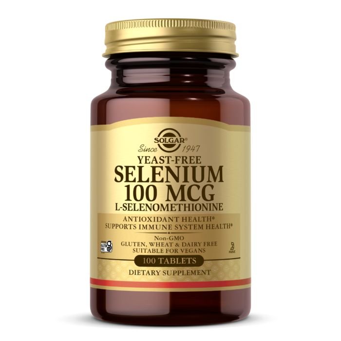 Витамины и минералы Solgar Yeast-Free Selenium 100 mcg, 100 таблеток,  ml, Solgar. Vitamins and minerals. General Health Immunity enhancement 