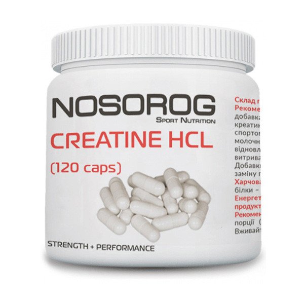 Креатин гидрохлорид Nosorog Creatine HCL (240 капсул) носорог,  мл, Nosorog. Креатин гидрохлорид. 