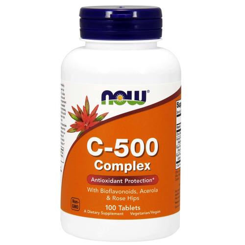 C-500 Complex, 100 piezas, Now. Vitamina C. General Health Immunity enhancement 