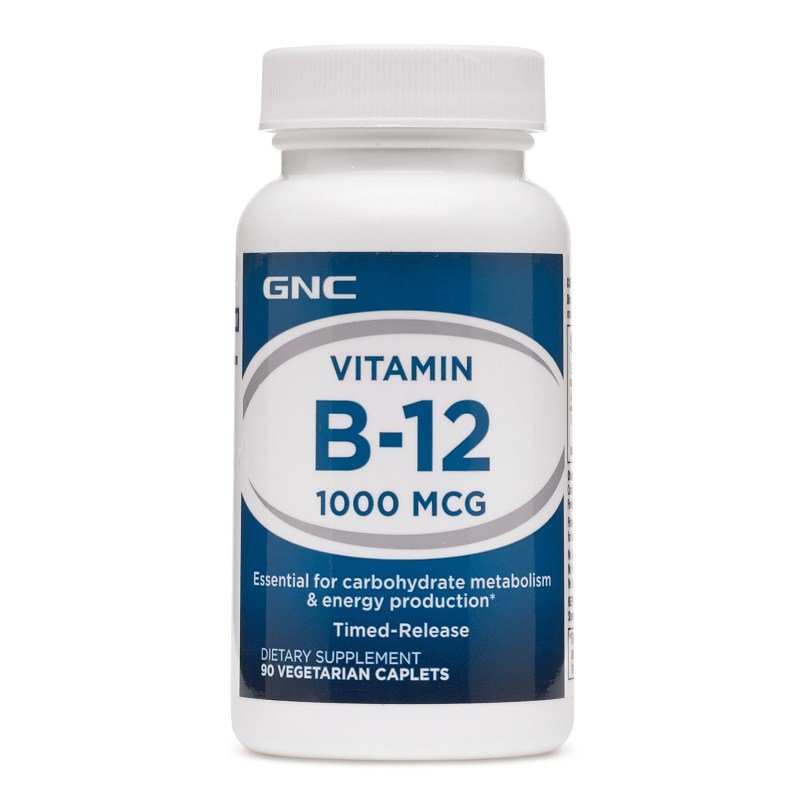 Витамины и минералы GNC Vitamin B-12 1000, 90 каплет,  ml, GNC. Vitamins and minerals. General Health Immunity enhancement 
