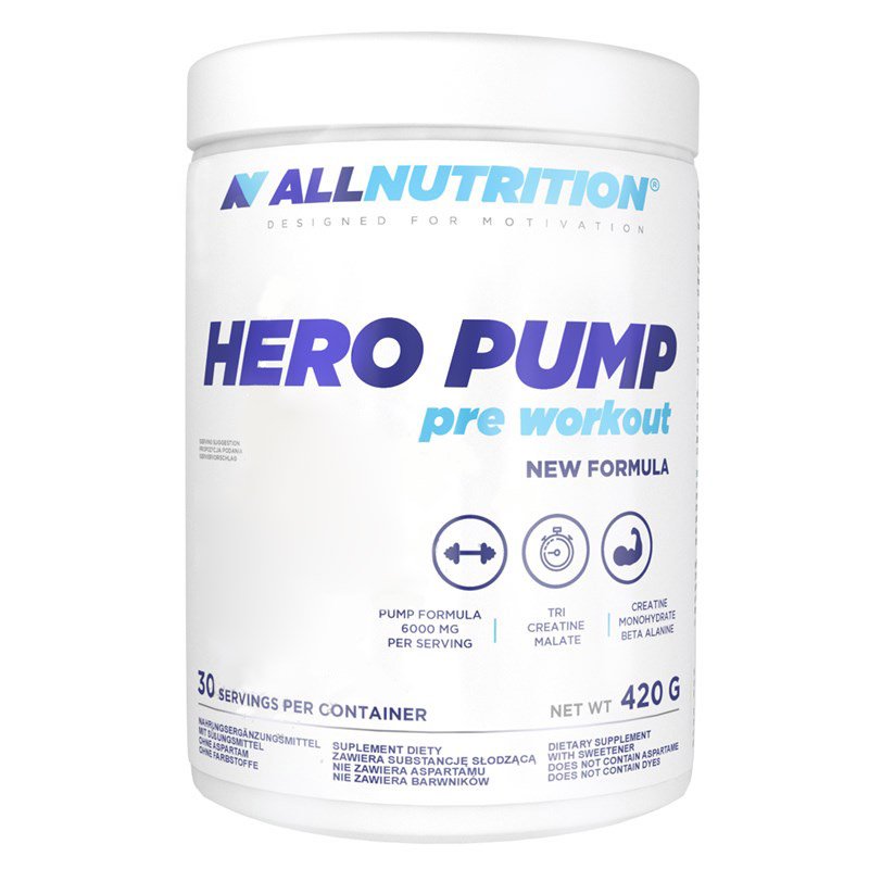 Предтренировочный комплекс AllNutrition Hero Pump Pre Workout, 420 грамм Апельсин,  ml, AllNutrition. Pre Workout. Energy & Endurance 