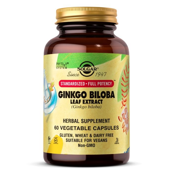 Натуральная добавка Solgar SFP Ginkgo Biloba Leaf Extract, 60 вегакапсул,  мл, Solgar. Hатуральные продукты. Поддержание здоровья 