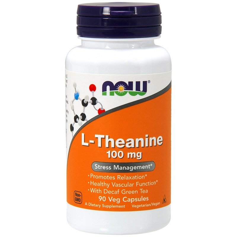 NOW Foods L-Theanine 100 mg 90 VCaps,  ml, Now. Special supplements. 