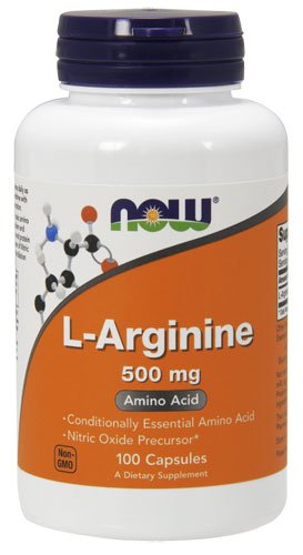 NOW L-arginine 500 mg 100 капс Без вкуса,  ml, Now. Arginine. recovery Immunity enhancement Muscle pumping Antioxidant properties Lowering cholesterol Nitric oxide donor 