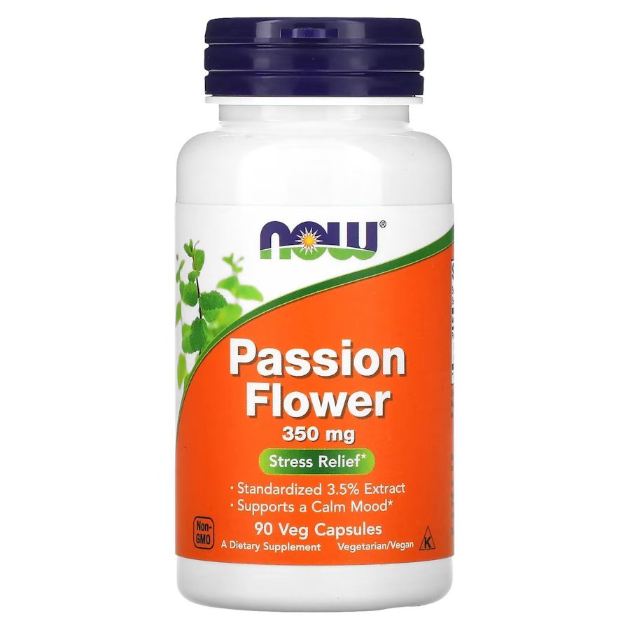 Натуральная добавка NOW Passion Flower 350 mg, 90 вегакапсул,  мл, Now. Hатуральные продукты. Поддержание здоровья 