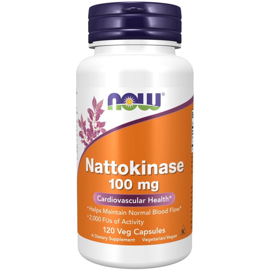 Натуральная добавка NOW Nattokinase 100 mg, 120 вегакапсул,  мл, Now. Hатуральные продукты. Поддержание здоровья 