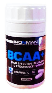 ВСАА плюс, 60 piezas, Ironman. BCAA. Weight Loss recuperación Anti-catabolic properties Lean muscle mass 