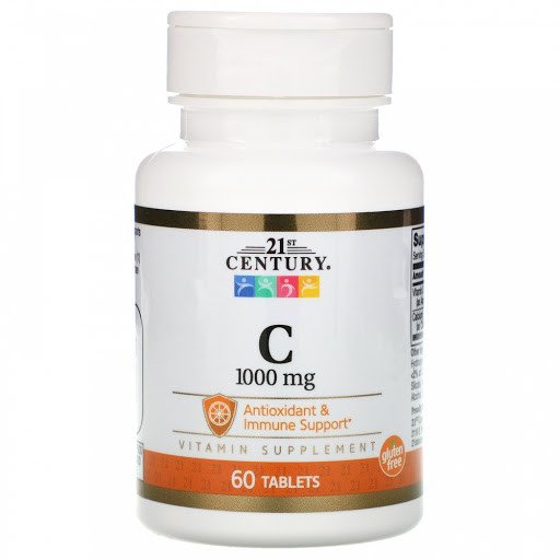 21st Century Vitamin C 1000 мг 60 таблеток,  мл, 21st Century. Витамин C. Поддержание здоровья Укрепление иммунитета 