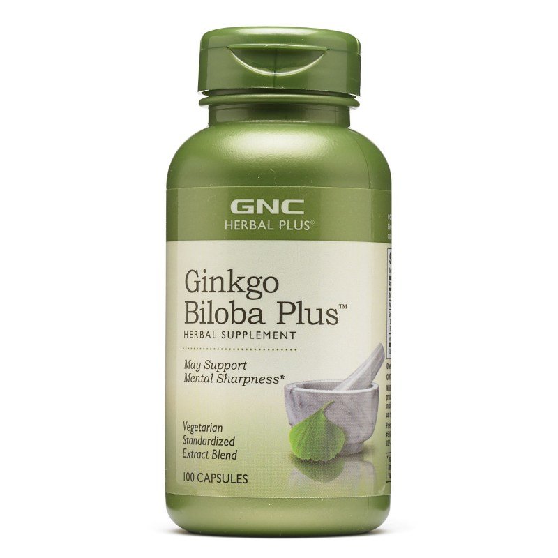 GNC Витамины и минералы GNC Ginkgo Biloba Plus, 100 капсул, , 