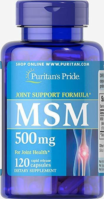 Puritan's Pride Хондропротектор Puritan's Pride MSM 500 mg 120 caps, , 120 г