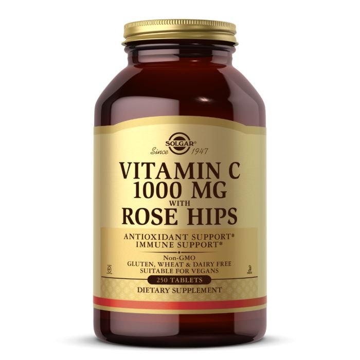 Витамины и минералы Solgar Vitamin C With Rose Hips 500 mg, 250 таблеток,  мл, Solaray. Витамины и минералы. Поддержание здоровья Укрепление иммунитета 