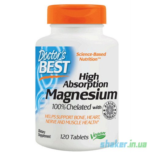 Магний Doctor's BEST Magnesium High Absorption (120 таб) доктор бест,  мл, Doctor's BEST. Магний Mg. Поддержание здоровья Снижение холестерина Предотвращение утомляемости 