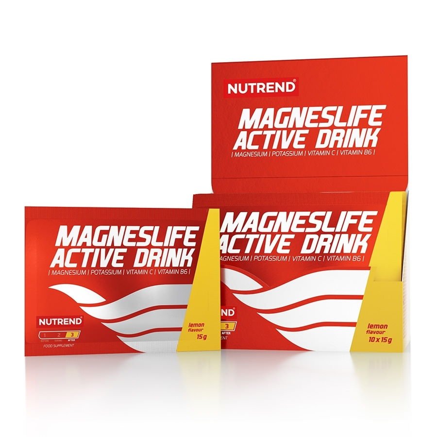 Витамины и минералы Nutrend MagnesLife Active Drink, 10*15 грамм Лимон,  мл, Nutrend. Витамины и минералы. Поддержание здоровья Укрепление иммунитета 
