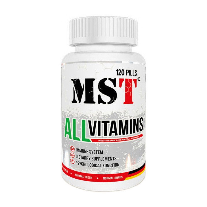 MST Nutrition Комплекс витаминов и минералов MST All Vitamins 120 капсул, , 