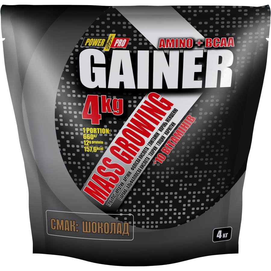 Гейнер Power Pro Gainer, 4 кг Шоколад,  ml, Power Pro. Ganadores. Mass Gain Energy & Endurance recuperación 