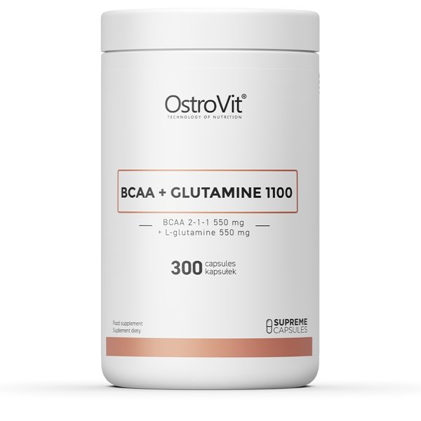 BCAA OstroVit BCAA + Glutamine, 300 капсул,  мл, OstroVit. BCAA. Снижение веса Восстановление Антикатаболические свойства Сухая мышечная масса 