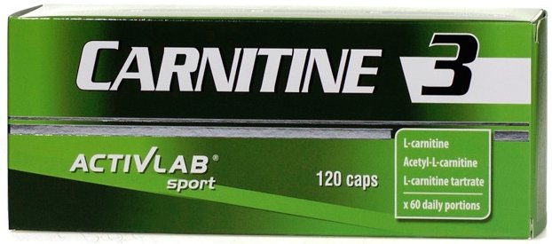 Carnitine 3, 120 шт, ActivLab. L-карнитин. Снижение веса Поддержание здоровья Детоксикация Стрессоустойчивость Снижение холестерина Антиоксидантные свойства 