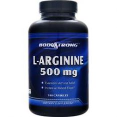 L-Arginine 500 mg, 180 шт, BodyStrong. Аргинин. Восстановление Укрепление иммунитета Пампинг мышц Антиоксидантные свойства Снижение холестерина Донатор оксида азота 