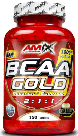 BCAA Gold, 150 шт, AMIX. BCAA. Снижение веса Восстановление Антикатаболические свойства Сухая мышечная масса 