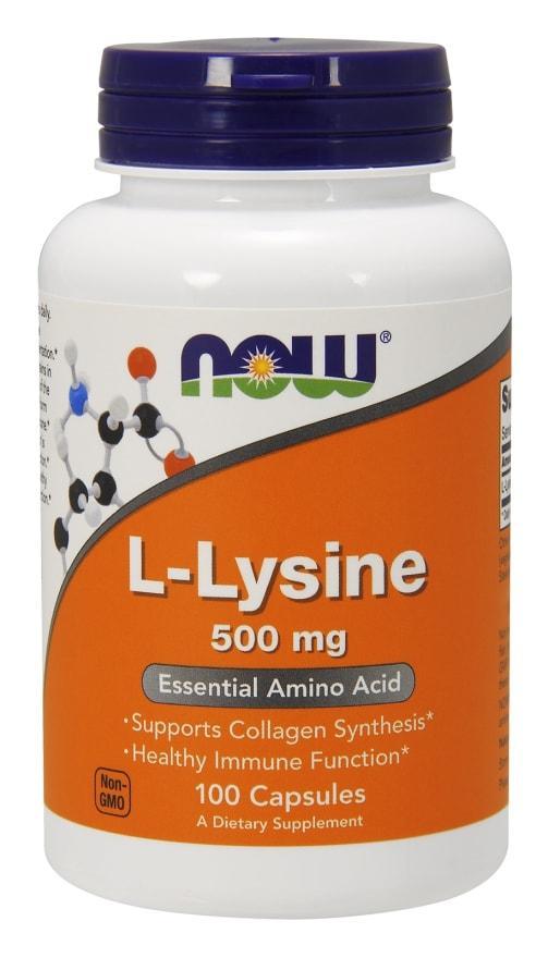 NOW Lysine 500 мг - 100 таб,  мл, Now. Аминокислоты