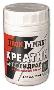 Креатин в капсулах, 150 pcs, Ironman. Creatine monohydrate. Mass Gain Energy & Endurance Strength enhancement 