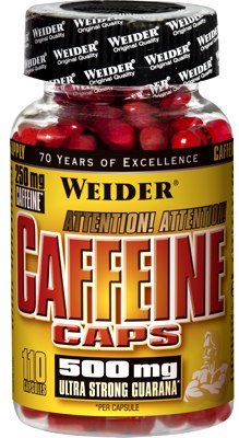 Caffeine Caps, 110 pcs, Weider. . Energy & Endurance Strength enhancement 