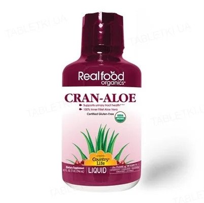 Country Life Натуральная добавка Country Life Realfood Cran-Aloe Liquid, 944 мл, , 
