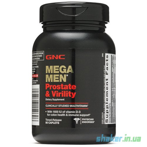Витамины для мужчин GNC Mega Men Prostate & Virility (90 таб) для простаты мега мен,  мл, GNC. Витамины и минералы. Поддержание здоровья Укрепление иммунитета 