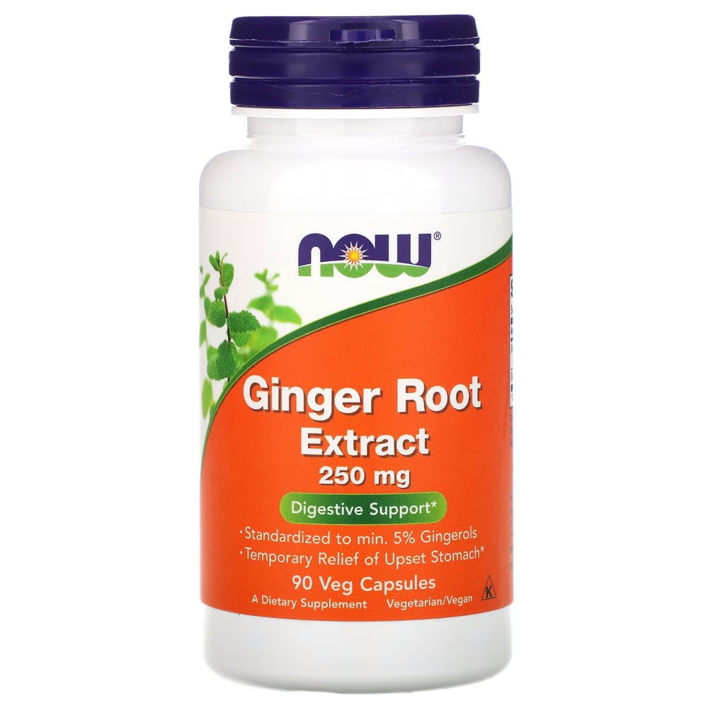 Натуральная добавка NOW Ginger Root 250 mg, 90 вегакапсул,  мл, Now. Hатуральные продукты. Поддержание здоровья 