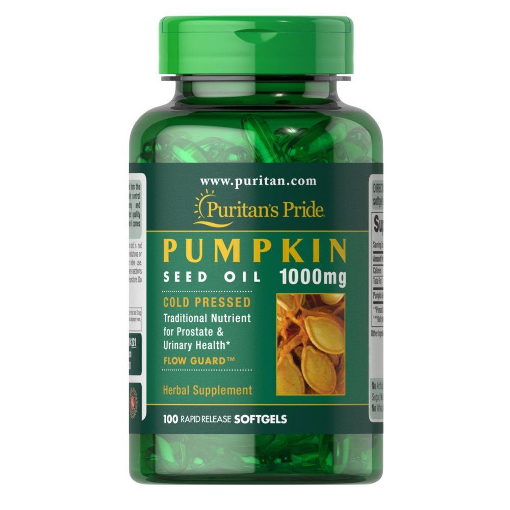 Puritan's Pride Витамины и минералы Puritan's Pride Pumpkin Seed Oil 1000 mg, 100 капсул, , 