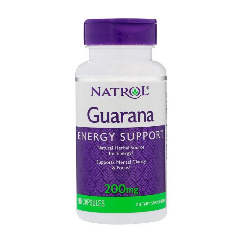 Гуарана экстракт Natrol Guarana (90 капс) натрол,  мл, Natrol. Гуарана. Снижение веса Энергия и выносливость Уменьшение аппетита Увеличение силы 