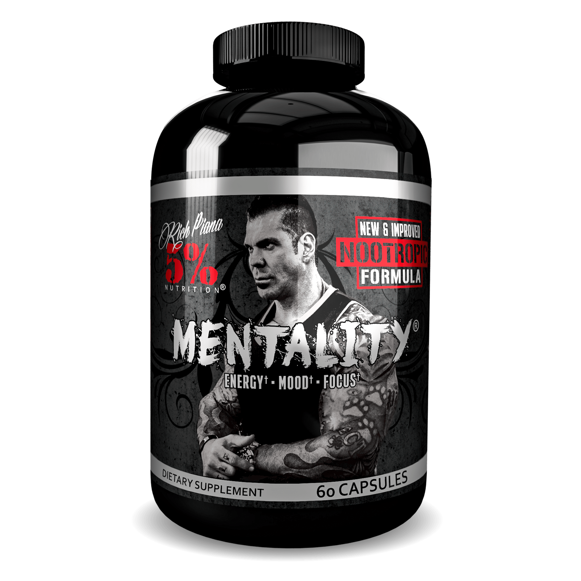 Rich Piana 5% Nutrition  MENTALITY 90 шт. / 30 servings,  ml, Rich Piana 5%. Nootropic. 