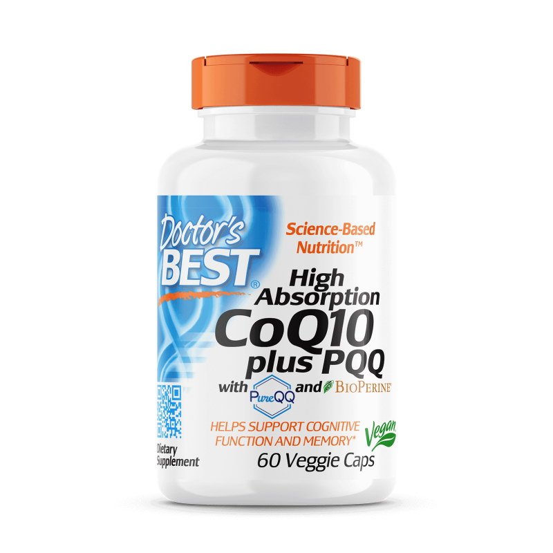Витамины и минералы Doctor's Best CoQ10 plus PQQ High Absorption, 60 капсул,  ml, Doctor's BEST. Vitamins and minerals. General Health Immunity enhancement 